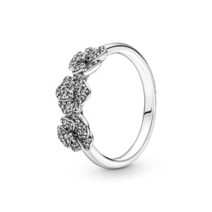 190786C01 Triple Pansy Flower Ring