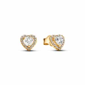 268427C01 Sparkling Elevated Heart Stud Earrings