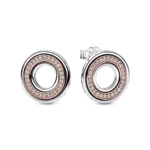 282780C01 Two tone Logo & Pavé Stud Earrings