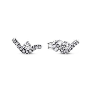292544C01 Sparkling Wave Stud Earrings