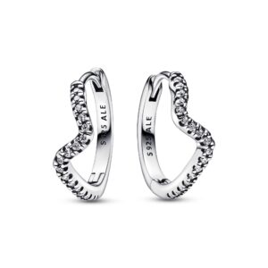 292545C01 Sparkling Wave Hoop Earrings