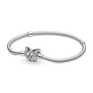 590782C01 Pandora Moments Butterfly Clasp Snake Chain Bracelet