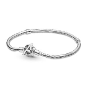 590784C00 Pandora Moments Marvel The Avengers Logo Clasp Snake Chain Bracelet