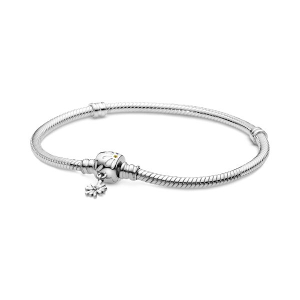 598776C01-17 Pandora Moments Daisy Flower Clasp Snake Chain Bracelet