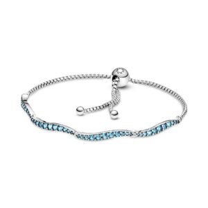 599436C01-1 Blue Wavy Slider Bracelet