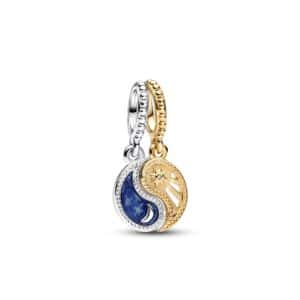762678C01 Two-tone Splittable Sun & Moon Dangle Charm
