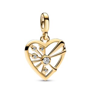 762691C01 Pandora ME Heart & Rays Medallion Charm