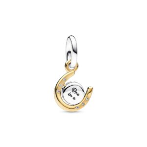 762713C01 Two-tone Spinning Disc Horseshoe Dangle Charm
