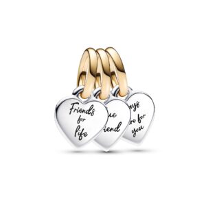 762722C00 Two-tone Splittable Friendship Triple Dangle Charm
