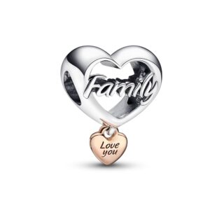782326C00 Love You Family Heart Charm