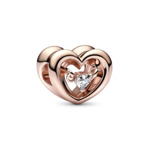 782493C01 Radiant Heart & Floating Stone Charm