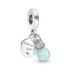 791123C01 Glow-in-the-dark Lightbulb Double Dangle Charm