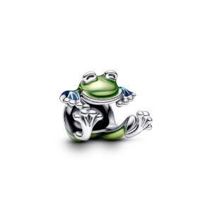 793342C01 Frog Charm with transparent blue and green enamel
