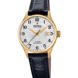 FESTINA SWISS MADE F20011-5 met stalen kast en band leder
