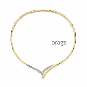 COLLIER  Orage  BA079-45 brass - verguld geel  zirconium    .