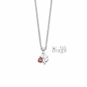 COLLIER  Orage Kids  K2716-36 zilver 925 rhod  emaille    rood