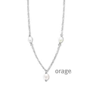 COLLIER  Orage  AT270-44 zilver 925 rhod  Parel    .