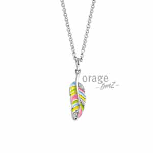 COLLIER  Orage TeenZ  T324-40 zilver 925 rhod  zirconium    multicolor