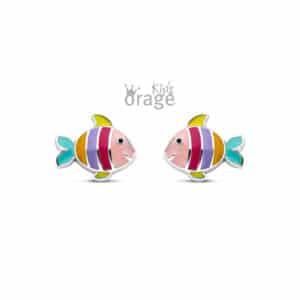 OORBELLEN  Orage Kids  K2516 zilver 925 rhod  emaille    multicolor