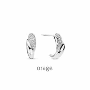 OORBELLEN    Orage  BA042 zilver 925 rhod  zirconium    kleurloos