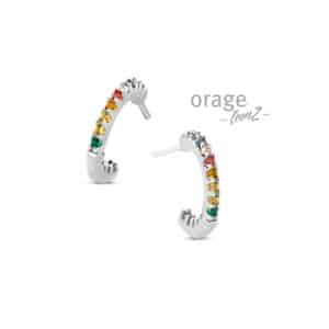 OORBELLEN    Orage TeenZ  T651 zilver 925 rhod  zirconium    multicolor