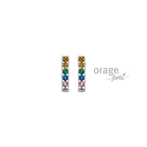 OORBELLEN    Orage TeenZ  T655 zilver 925 rhod  zirconium    multicolor