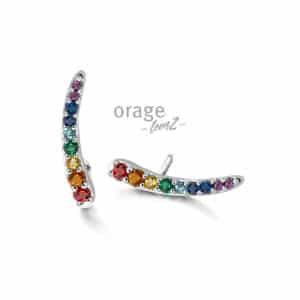 OORBELLEN    Orage TeenZ  T681 zilver 925 rhod  zirconium    multicolor
