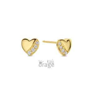 OORBELLEN  Orage Kids  K2757 brass - verguld geel  zirconium    kleurloos