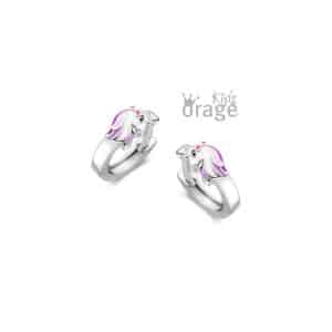 OORBELLEN  Orage Kids  K2564 zilver 925 rhod  emaille    Paars