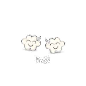 OORBELLEN    Orage Kids  K2764 zilver 925 rhod  emaille    wit