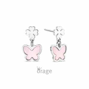 OORBELLEN  Orage Kids  K2927 zilver 925 rhod  parelmoer    roze
