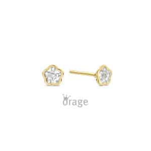 OORBELLEN  Orage  K2950 9 Kt geel goud  zirconium    kleurloos