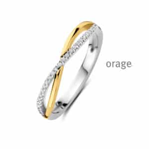 RING  Orage  BB132 zilver 925 rhod - bicolor geel  zirconium    kleurloos