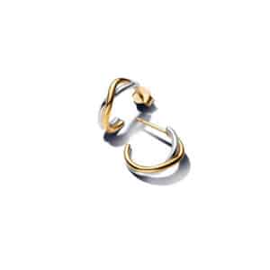 263880C00 Organically Shaped Two-tone Open Hoop Earrings