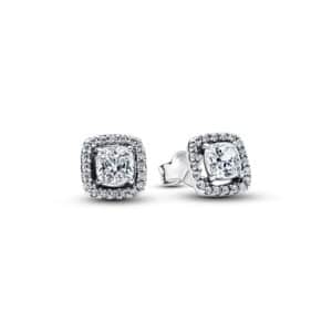 293551C02 Square Halo Stud Earrings