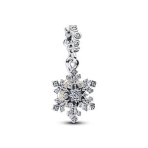 794142C01 Opalescent Snowflake Double Dangle Charm
