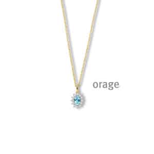 COLLIER  Orage  BA303-45 brass - verguld geel  zirconium    Blauw