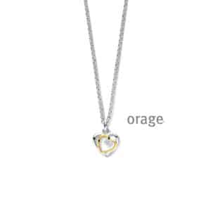 COLLIER  Orage  BA218-45 zilver 925 rhod - bicolor geel  zirconium    kleurloos