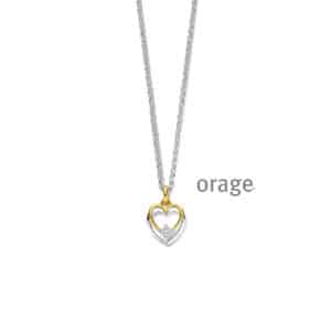 COLLIER  Orage  BA219-42 zilver 925 rhod - bicolor geel  zirconium    kleurloos