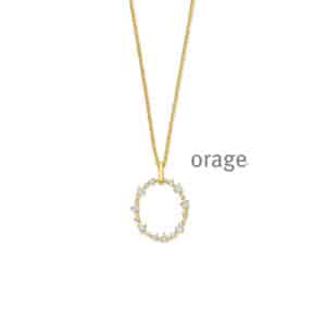 COLLIER  Orage  BA274-45 brass - verguld geel  zirconium    kleurloos