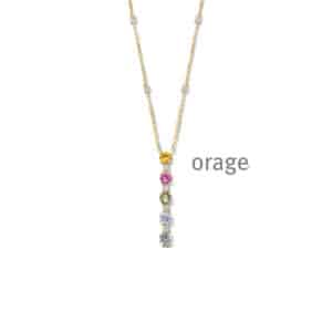 COLLIER  Orage  BA270-45 brass - verguld geel  zirconium    multicolor