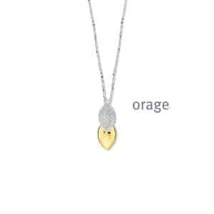 COLLIER  Orage  BB063-45 zilver 925 rhod - bicolor geel  zirconium    kleurloos