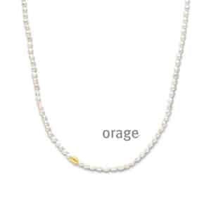 COLLIER  Orage  BB155-45 brass - verguld geel  Parel    wit