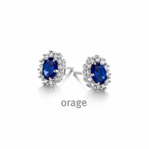 OORBELLEN    Orage  BA307 zilver 925 rhod  zirconium    kleurloos blauw