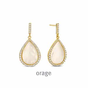 OORBELLEN    Orage  BA334 brass - verguld geel  Parelmoer    kleurloos