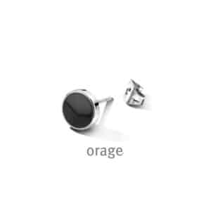 OORBELLEN  Orage  BB250 edelstaal - PVD zwart  geen stenen    .