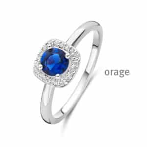 RING  Orage  BB042 zilver 925 rhod  zirconium    kleurloos blauw