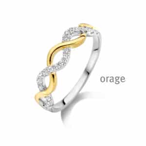 RING  Orage  BA349 zilver 925 rhod - bicolor geel  zirconium    .