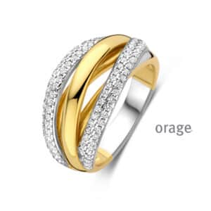 RING  Orage  BB052 zilver 925 rhod - bicolor geel  zirconium    kleurloos