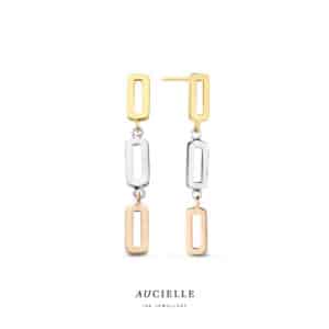 Oorringen  Aucielle  goud 18 kt,  geel en wit goud,  geen stenen